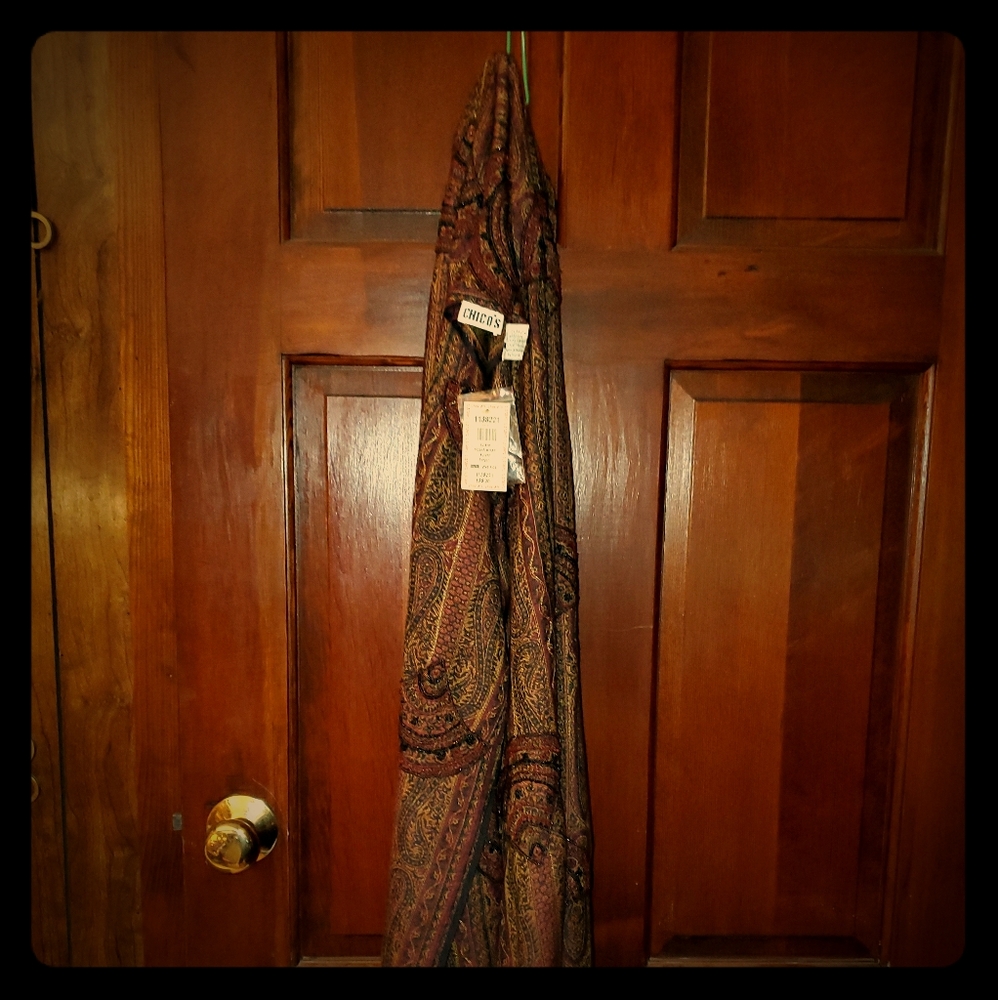 CHICO'S Embroidered Scarf, Pasha Wrap, Head Scarf